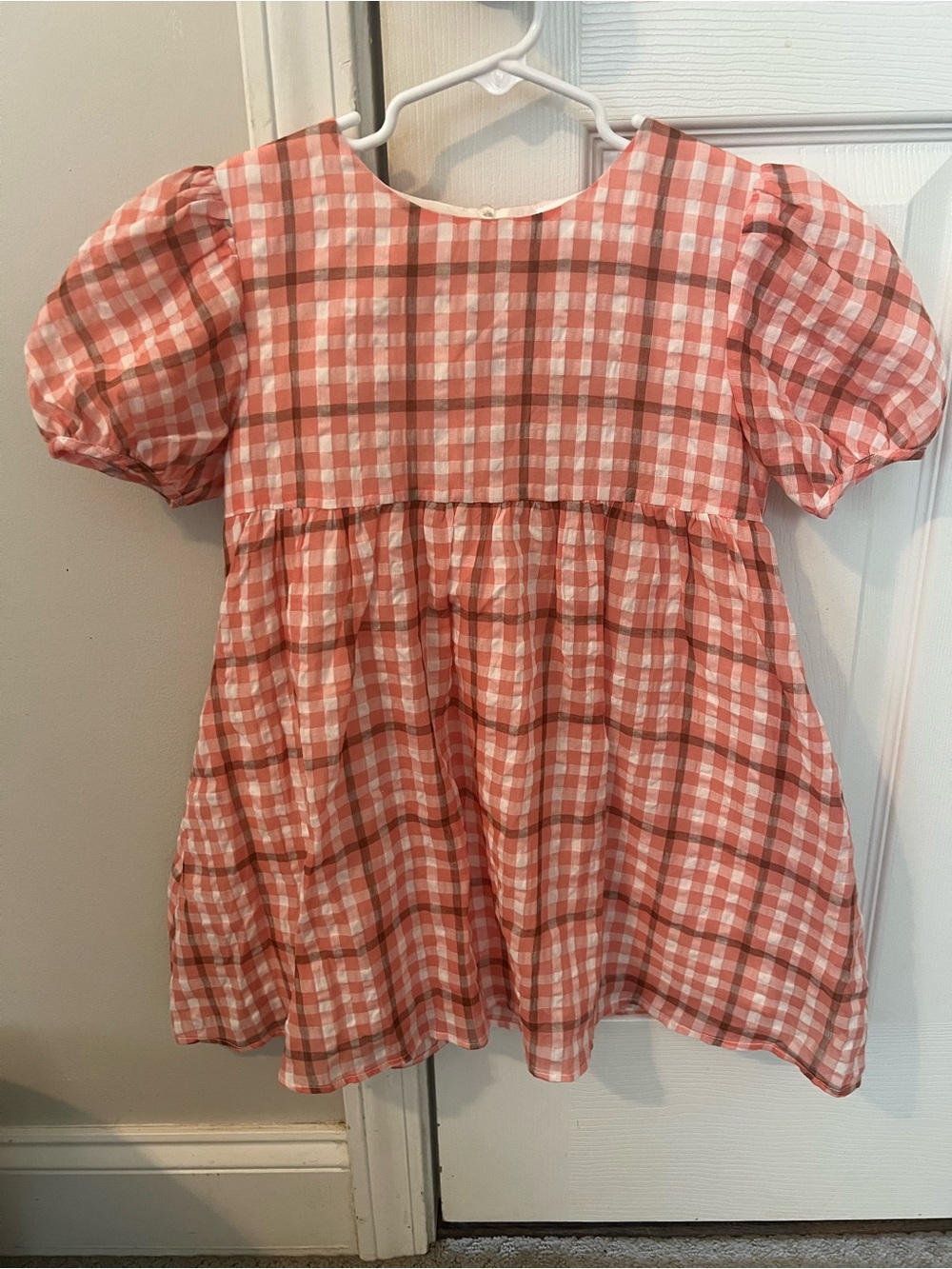 NWOT English Factory Recess Girls' Pink Plaid Puff-Sleeve Dress